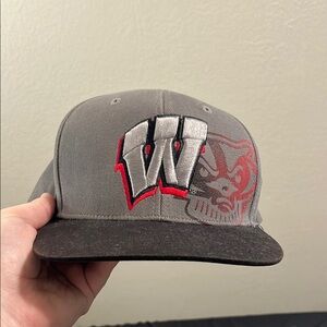 Gray Wisconsin Badgers SnapBack